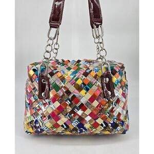 Nahui Ollin Candy Wrapper Large Colorful Double Straps Shoulder Bag Purse